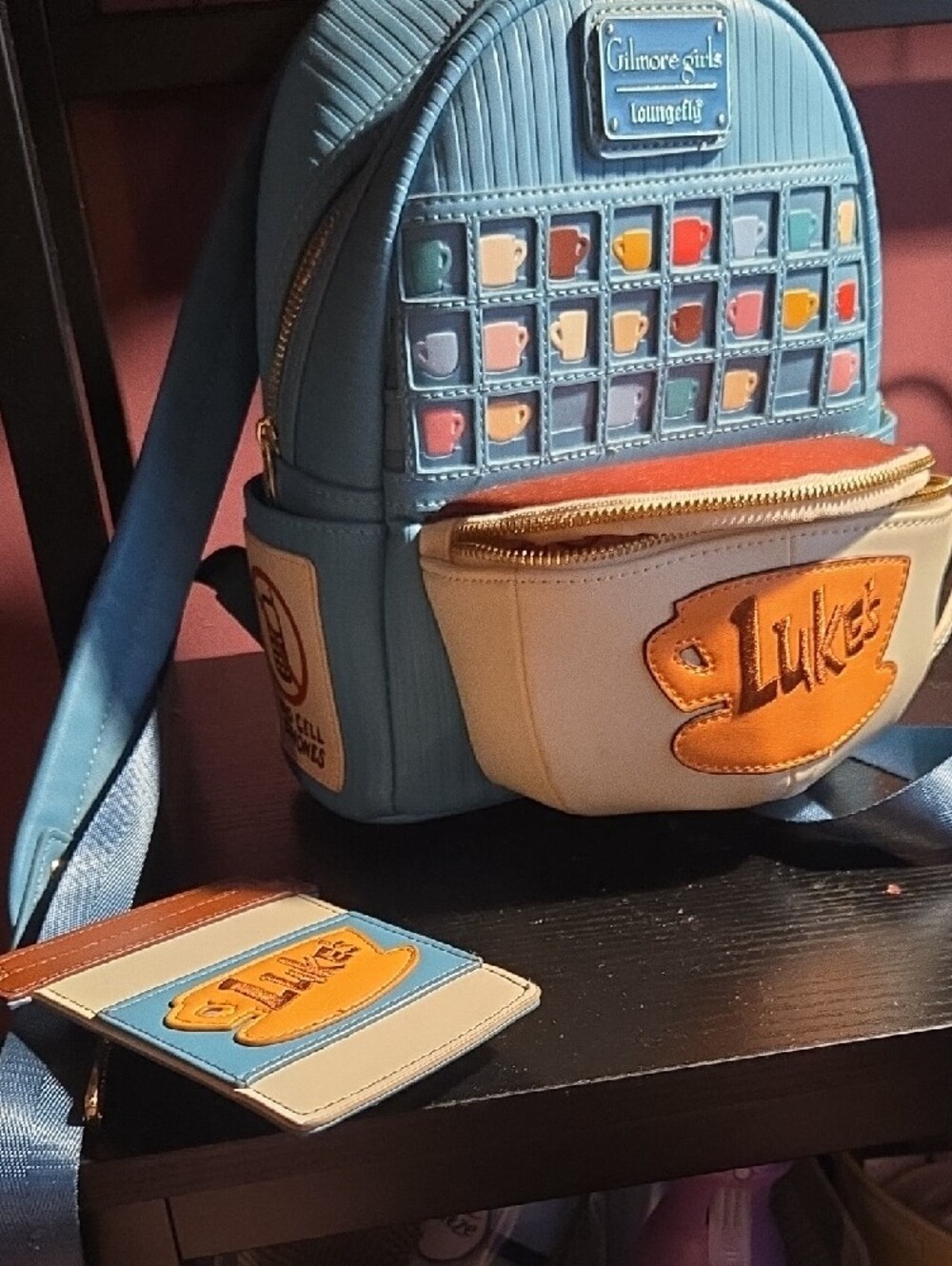 Loungefly Cream & Orange Luke's Diner Mini Backpack - Picture 2 of 7